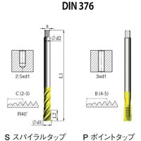 NOGA DINー376 一般用ポイントタップ7/8ー9UNC XT5 PD6B8759UNC2B5X 1セット(3本)（直送品）