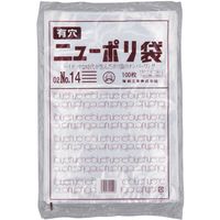 福助工業 福助 ニューポリ袋 02 NO.14 (4穴) 100枚入 0446556 1セット(4000枚:100枚×40袋)（直送品）