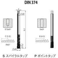 NOGA DINー374 高機能HPCスパイラルタップ5/8ー18UNF XT3 SD4C62518UNF2X3 1セット(5本)（直送品）