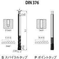 NOGA DINー376 高機能HPCスパイラルタップ9/16ー12UNC XT3 SD6C56212UNC2X3 1セット(5本)（直送品）