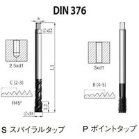 NOGA DINー376 高機能HPCスパイラルタップM12x1.75 XT3 SD6CM12X1.756X3 1セット(5本)（直送品）