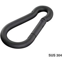 ふじわら ブラックカラビナフック KF-8B 1個 524-9399（直送品）