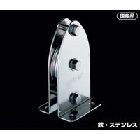 ふじわら 固定ブロック タテ型1車90mm 枠材:鉄(ユニクロ) 車材:ポリアセタール K90-5 1個 571-3718（直送品）