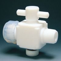フロンケミカル フッ素樹脂(PTFE)二方バルブ装置用 6φ R1/4 NR0023-001 1個 734-4783（直送品）