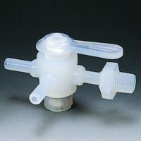 フロンケミカル フッ素樹脂(PFA)三方バルブ装置用 10パイ 接続ネジR3/8 NR1306-003 1個 735-3073（直送品）