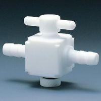 フロンケミカル フッ素樹脂(PTFE) 二方バルブホース口タイプ 12パイ NR1400-004 1個 735-3472（直送品）