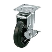 プレート式 自在 キャスター ゴム 車輪径150mm SILENTタイプ J2F型 取付寸法80×80(75×75) NRJ2F-150（直送品）