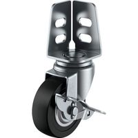 アングル 自在 キャスター 導電ゴム 車輪径75mm ストッパー付き Sタイプ SAーS型 取付寸法20×21，16 SA-75RHES（直送品）
