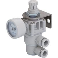 日本ピスコ PISCO 真空レギュレータプッシュロックタイプ φ30mm負圧計付 ユニオンタイプ RVZ8UG 1個 520-8144（直送品）