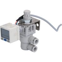 日本ピスコ PISCO 真空レギュレータプッシュロックタイプ 2画面デジタル表示付圧力センサ付 ユニオンタイプ RVZ8UV4 1個（直送品）