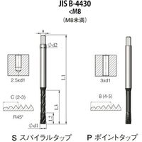 NOGA JIS Bー4430 高機能HPCスパイラルタップM3x0.5 XT3 SJ4CM3X0.5H23XT 1本（直送品）