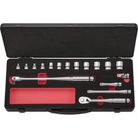 nepros 9.5sq.ソケットレンチセット(17点)(ケース付) 6角 ケース間口455×奥行190×高さ60mm NTB317CZ（直送品）