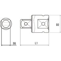 近江精機 近江 差込四角9.52 アダプターソケット 先端四角12.7 全長37 ピンタイプ OS4AD-SQ9.52-37 1本（直送品）
