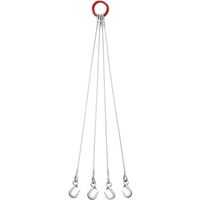 オーエッチ工業 OH 4点吊りワイヤースリング スリムフック付 12mm×2m 4W12-20S 1本 405-7663（直送品）