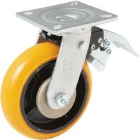 オーエッチ工業 OH 24番キャスター 自在車（ブレーキ付） ハイパーウレタン車輪付 24YUB