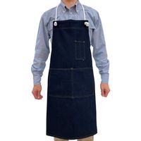 トーマセンイ デニムエプロン ロープ紐タイプ 男女兼用 インディゴブルー M 407-M 1枚 442-4564（直送品）