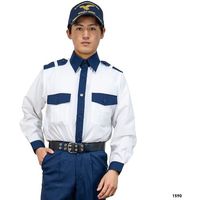 岡潮 警備シャツ1590(春夏秋)ユニセックス 4L 1590-4L 1着 466-2476（直送品）