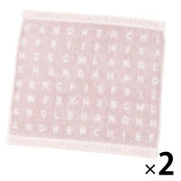 今治産ハンドタオル（タイポグラフィ） ピンク 1セット（1枚×2） LAKOLE/ラコレ