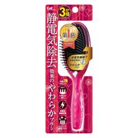 かえるちゃん ブラシ＋ホログラムセット 貝印 KQ3161静電防止やわらかブラシL(ルビーピンク
