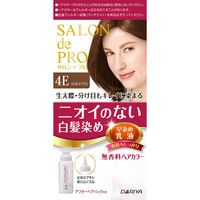 ダリヤ サロンドプロ無香料ヘアカラー早染め乳液(白髪用) 4Eエレガントブラウン 4904651181483 1セット(1個×3点)（直送品）