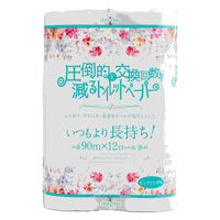 圧倒的に交換回数が減るトイレットペーパーシュシュピンク12ロールシングル90m巻き 4970123101501 1セット(12R×8点)（直送品）