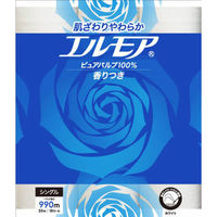 カミ商事 エルモア 18ロール シングル 55M 花の香り 4971633163034 1セット(1パック(18巻)×4)