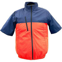 ベスト・アンサー aut-061-bor-m 空調作業服半袖 ブルー+オレンジ Mサイズフルセット 1セット（直送品）