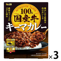 エスビー食品 国産牛100％キーマカレー 中辛 150g 1セット（1個×3）レトルト レンジ対応