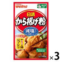 日清 から揚げ粉 減塩タイプ 塩分30％カット 100g＜鶏もも肉4枚分＞ 1セット（1個×3）日清製粉ウェルナ