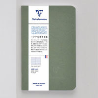 クレールフォンテーヌ アージュバッグ ホチキス留めノート9X14 横罫 モスグリーン 1 cf734163 1冊