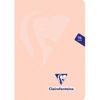 クレールフォンテーヌ ミメジスパステル　ホチキス留めノートＡ５　横罫 コーラル 1冊（直送品）
