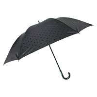 伊藤商店 50cm手開式晴雨兼用傘 エンボス 黒 ドット柄 （取寄品