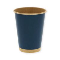 シモジマ 紙コップ アイス・ホット兼用 12オンス 口径90mm 未晒ネイビー 004535941 1袋(50個)