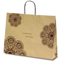 ベルベ 紙袋 自動紐手提袋 T-Y レースィ(茶) 1534 1包(50枚)