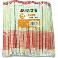 シモジマ ヘイコーアスペン元禄箸 ポリ完封 ライン 004636304 1袋(100膳)