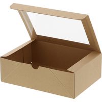 シモジマ 食品箱 ネオクラフト 窓付BOX L クラフト 004248045 1袋(20枚)