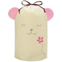 包む アニマル巾着BAG クマガール ピンク T-2705 1枚