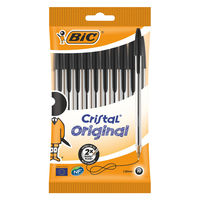 BICジャパン 油性ボールペンキャップ式 クリスタルミディアム 中字 1.0mm CMBLK-10P 1パック(10本)