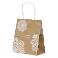 ベルベ 紙袋 1139 自動紐手提袋 T-1 レースィ(白) 1包(25枚)