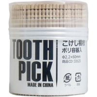 大黒工業 こけし楊枝 トゥースピック ポリ容器入 33123 1個(約500本入)