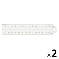 無印良品 ポリカーボネート ダブル定規 15・30cm クリア 1セット（1個×2） 良品計画