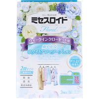 白元アース フローラル 防虫剤 ウォークインクローゼット用 1年 ホワイトアロマソープの香り 12653-00 1箱(3個入)（直送品）