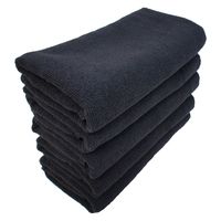小野商事 フェイスタオル サロン用スレン染め ブラック 240匁 ショートパイル 34×85cm AG1630 1袋(5枚入)