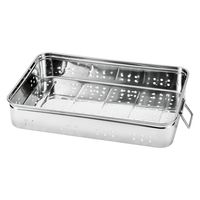 赤川器物製作所 18-8 穴明番重バット(取手付) 大 14cm 22510-1 1個（直送品）