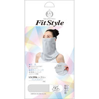 おたふく手袋 フィットスタイル フェイスカバー メッシュ付 ボーダー柄 UV-3996 1パック（直送品）