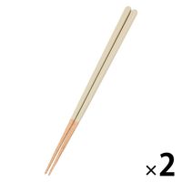 マット塗分け箸 アイボリー 1セット（1膳×2） LAKOLE/ラコレ