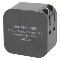 【LAKOLE/ラコレ】 USBポートA2口 チャコール