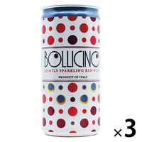 イタリア ドネリ ボッリチーノ フリッツァンテ スパークリングワイン　赤 辛口　200ml 缶 1セット（1本×3）　モンテ物産