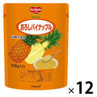 デルモンテ おろしパイナップル 500g 1セット（1個×12） 砂糖不使用 キッコーマン