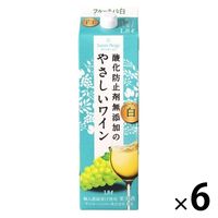 サントネージュ 酸化防止剤無添加のやさしいワイン 白ワイン　やや辛口 1.8L パック 1セット（1本×6）